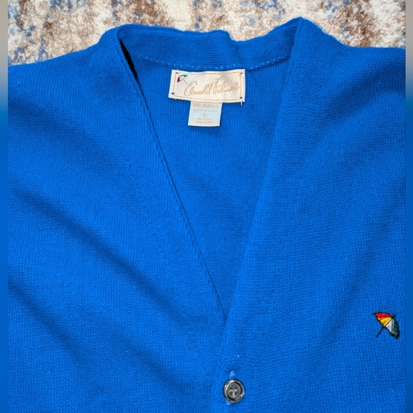 Vintage Arnold Palmer Cardigan Sweater Men V-Neck Acrylic Button-Up - Picture 3 of 5